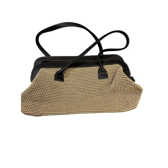 The Sak Elliot Luca Crocheted Handbag Purse Shoulder Bag, Beige Brown‎ Boho - Picture 1 of 9